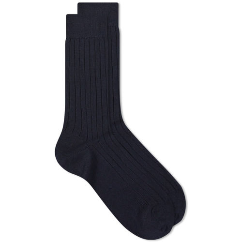 Sunspel Men's Rib Sock Navy