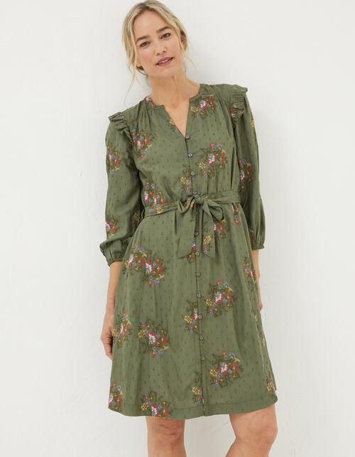 Bernie Embroidered Shirt Dress