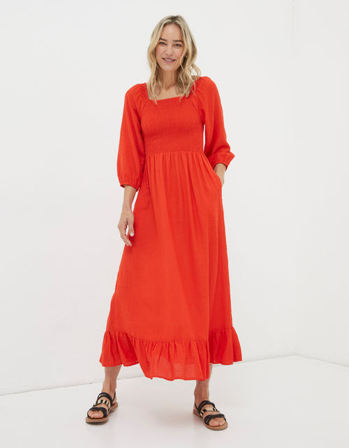 Adele Shirred Midi Dress