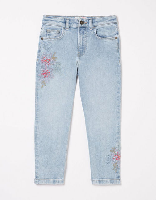 Kid's Embroidered Denim Jeans