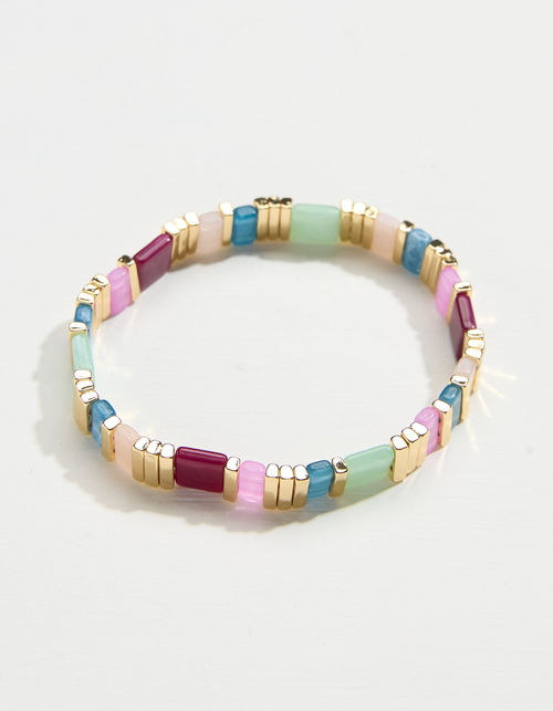 Square Gem Stretch Bracelet