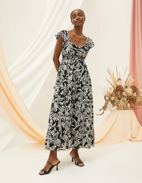 Dahlia Botanical Midi Dress