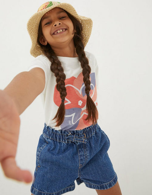 Kid's Paperbag Denim Shorts