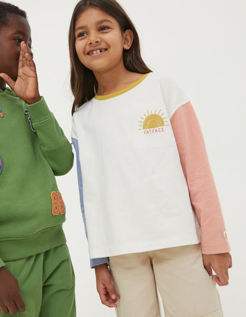 Kid's Sun Embroidered Long...