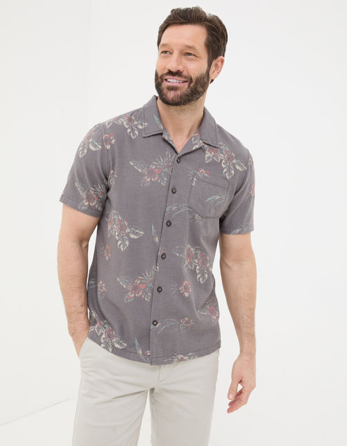 Mens Hibiscus Print Shirt