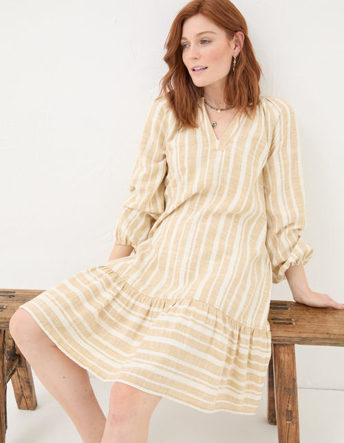 Amy Linen Blend Stripe Dress