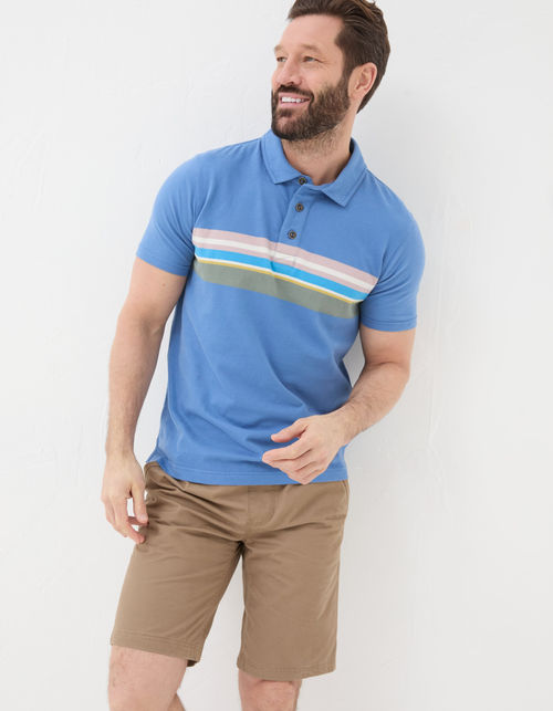 Mens Chest Stripe Polo