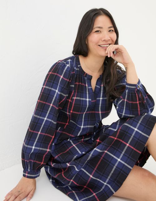 Anona Check Swing Dress