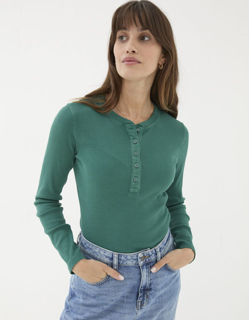 Hettie Rib Henley Top