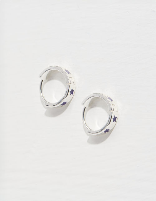 Star Enamel Hoop Earrings