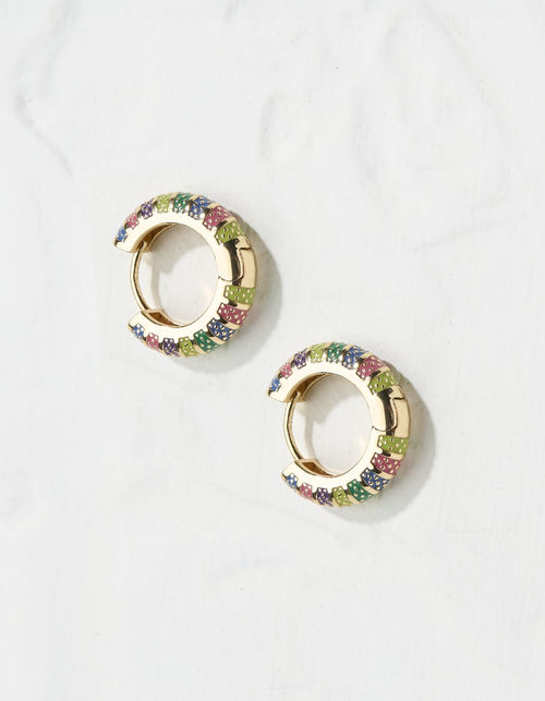 Enamel Hoop Earrings