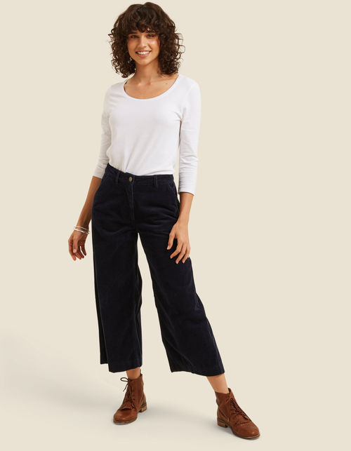 Cord Wide Leg Crops