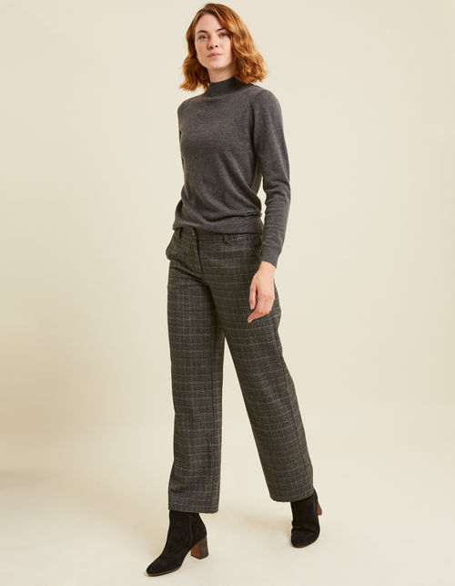 Check Wide Leg Trousers