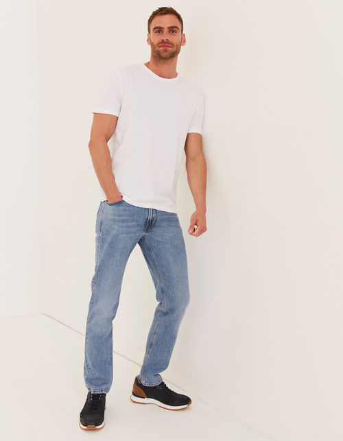 Mens Straight Light Wash Jeans