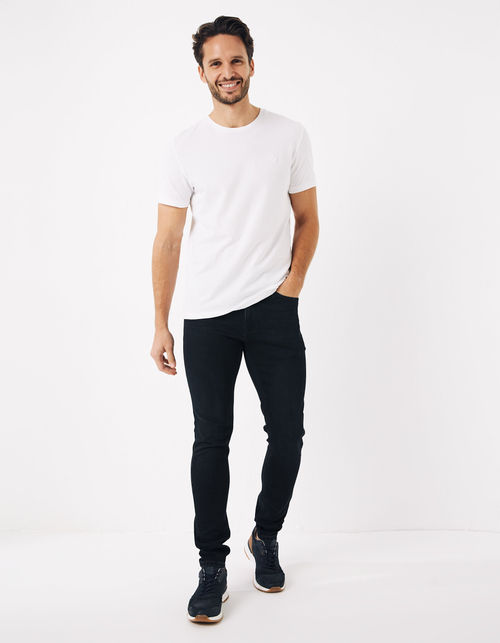 Mens Lean Slim Washed Black...