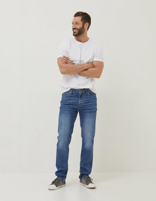 Mens Slim Stone Wash Jeans