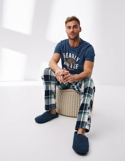 Mens Bear Check Pyjama...