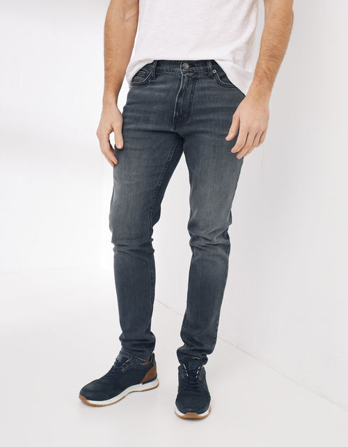 Mens Lean Slim Grey Wash Jeans