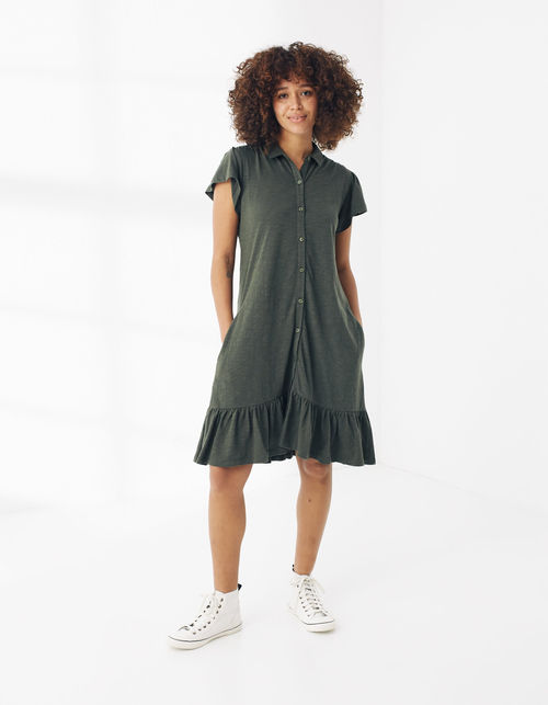 Amelie Jersey Shirt Dress