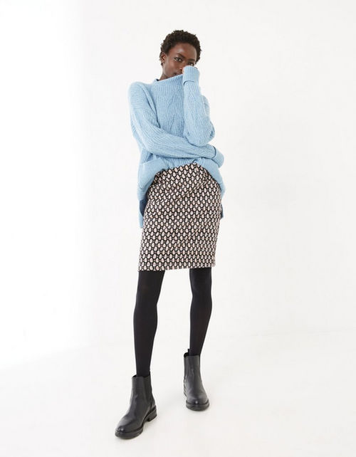 Jennie Woodblock Jersey Skirt