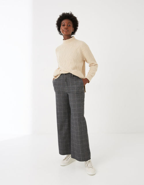 Piper Wide Leg Check Trousers