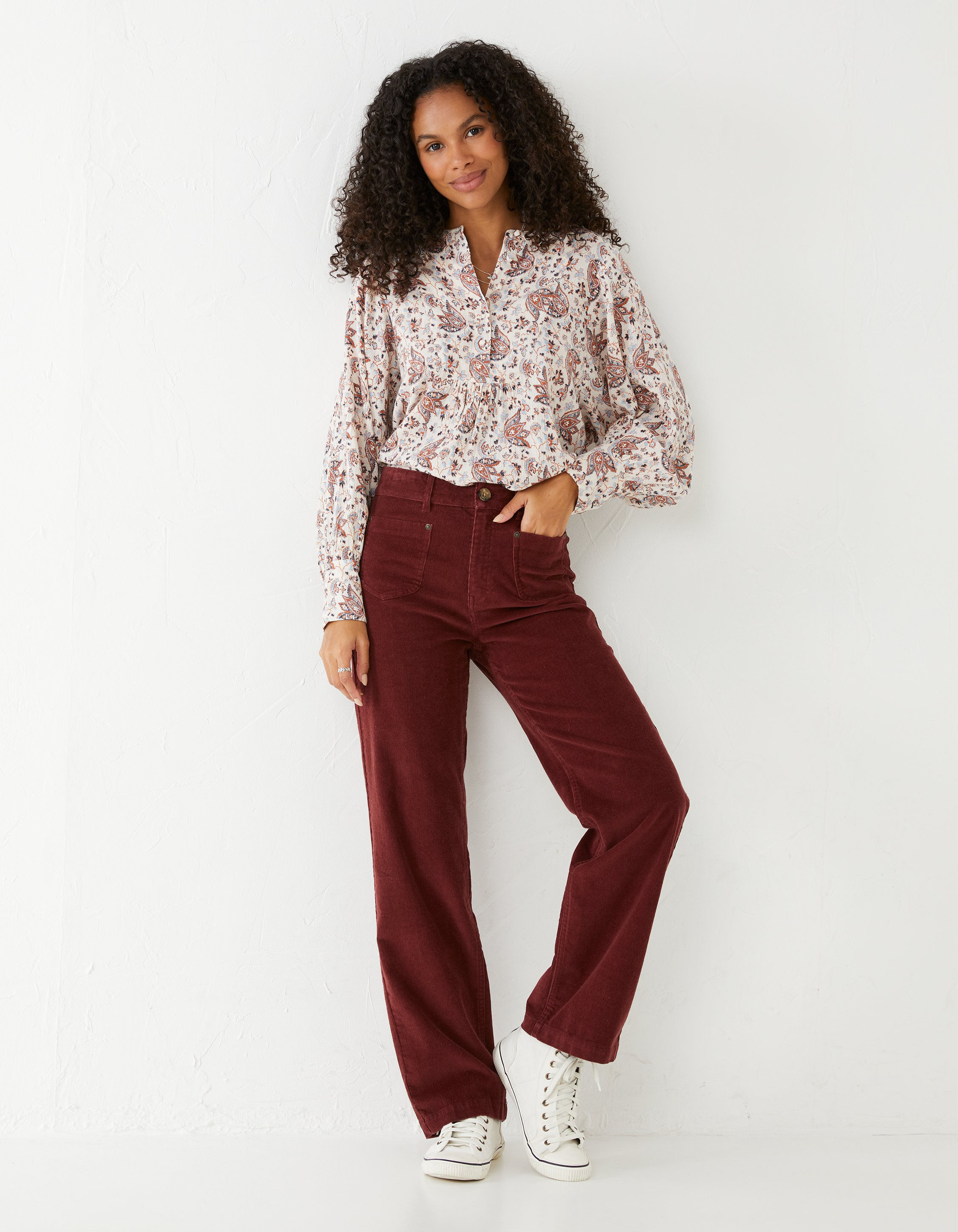 Corduroy trousers Cropped Flared made of pure organic cotton 5164158