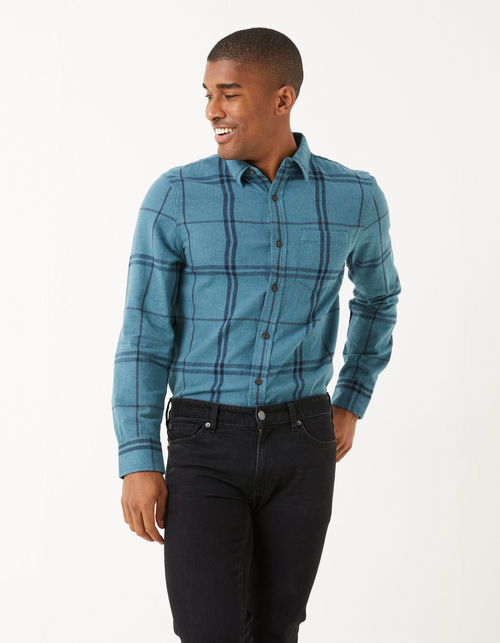 Mens Windowpane Check Shirt