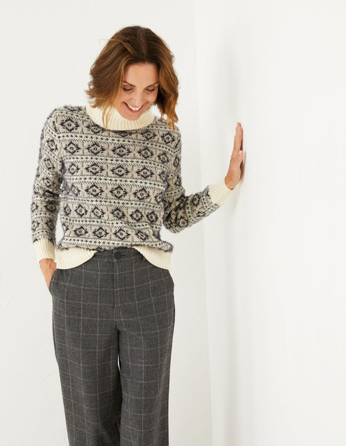 Iris Pattern Roll Neck Jumper