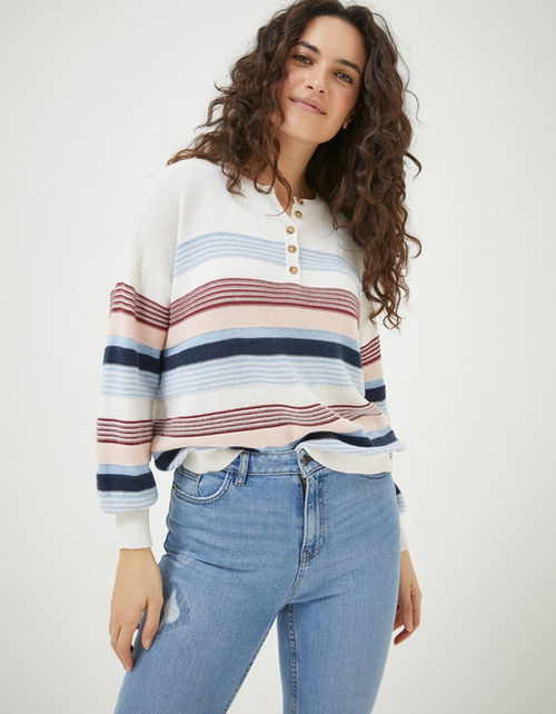 Sophia Stripe Henley Jumper