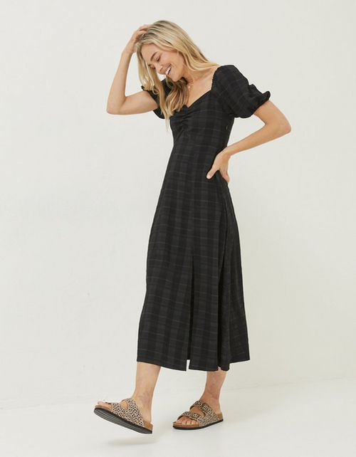 Tania Black Midi Tea Dress