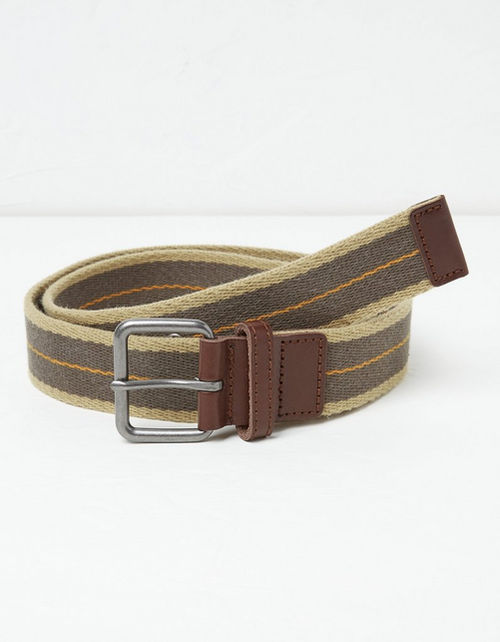 Mens Striped Webbing Belt