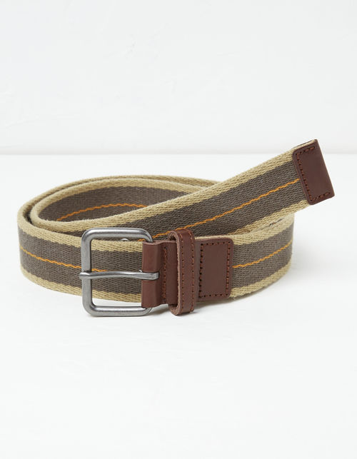 Mens Striped Webbing Belt