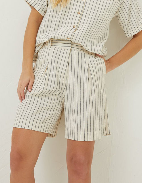 Linen Stripe Shorts