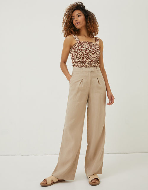 Ives Wide Leg Linen Trousers, Compare