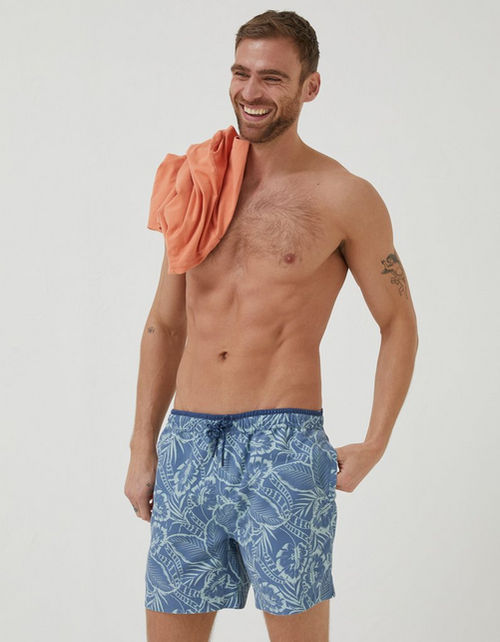 Mens Trevose Palm Print Swim Shorts