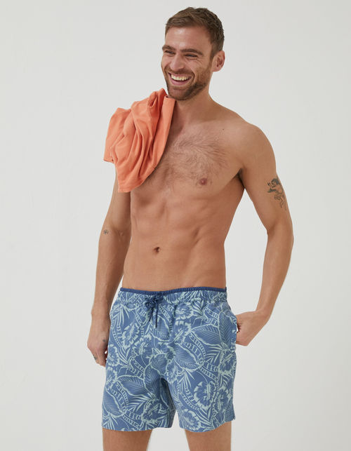 Mens Trevose Palm Print Swim...