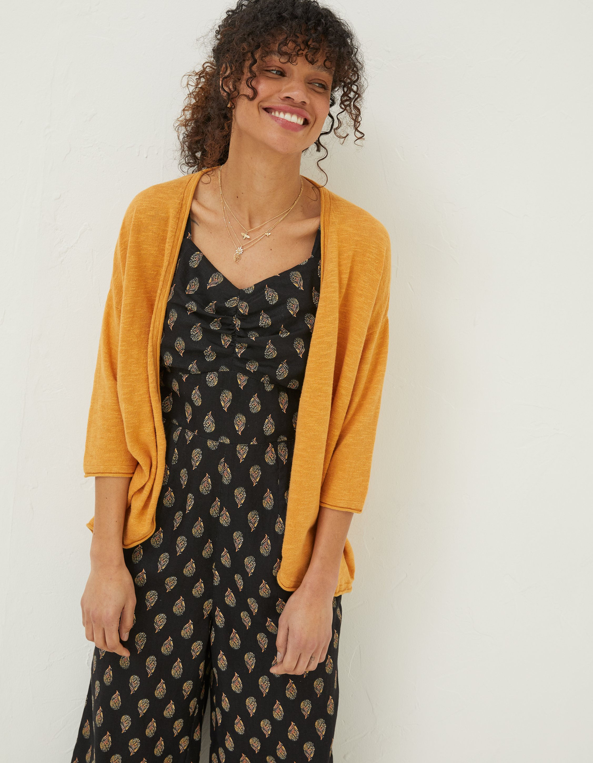 Fat face sales mustard cardigan