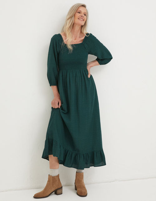 Adele Shirred Midi Dress