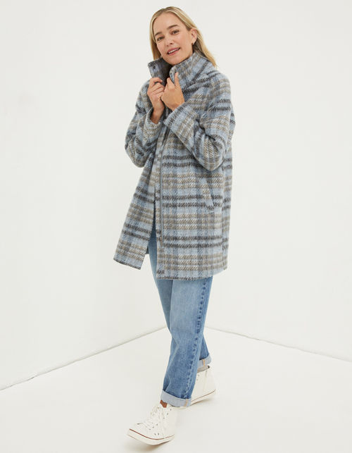 Freya Wool Blend Check Coat