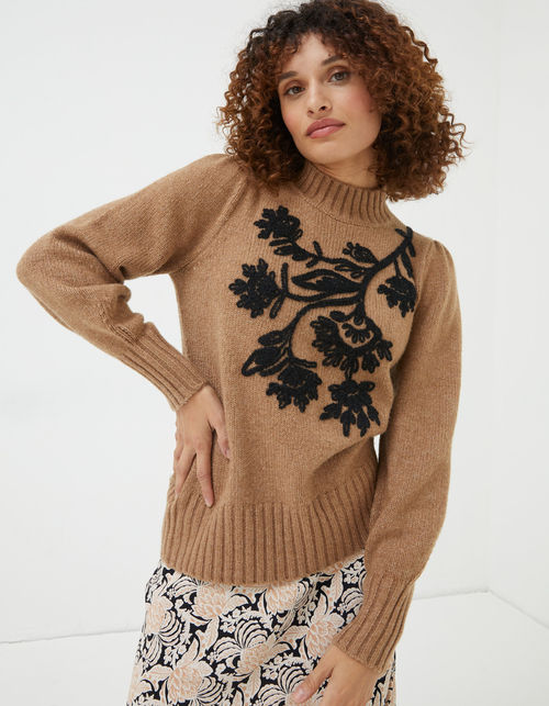 Embroidered Flower Jumper