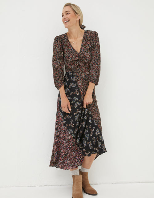 Cora Woodblock Midi Dress, Dresses