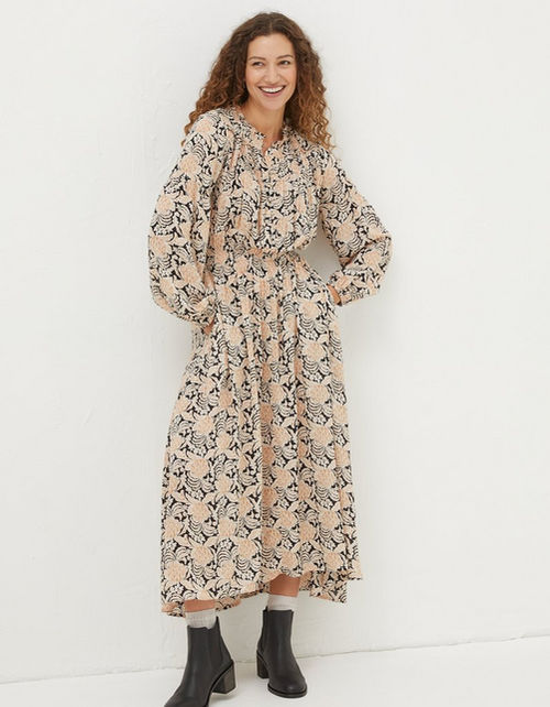 Beth Damask Floral Maxi Dress