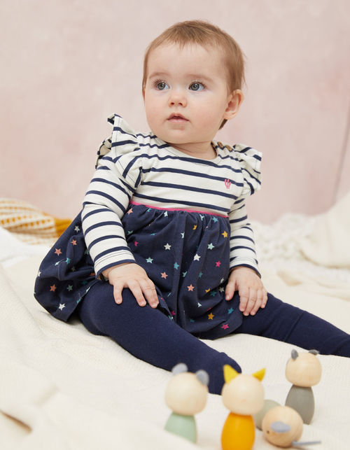 Kid's Striped Star Print Dress