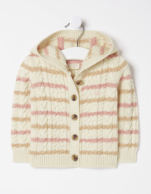 Kid's Stripe Hooded Cardigan