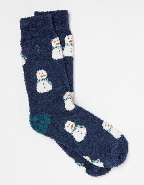 Mens Fluffy Snowmen Socks