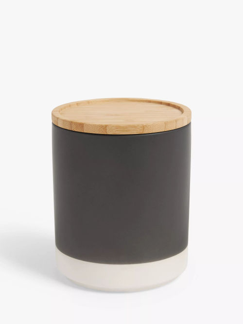 John Lewis Matt Dipped Stoneware Kitchen Storage Jar with Bamboo Lid, 550ml