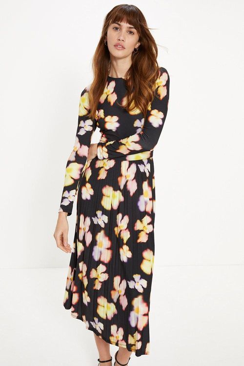 Slinky Jersey Floral Pleated...