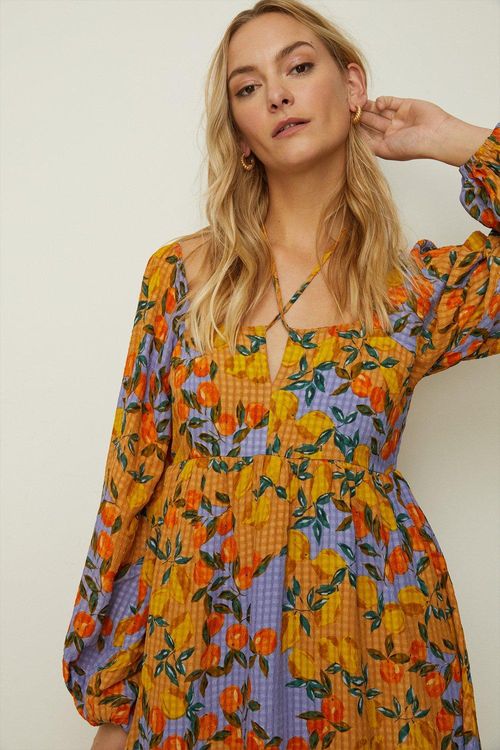 Fruit Print Skater Dress