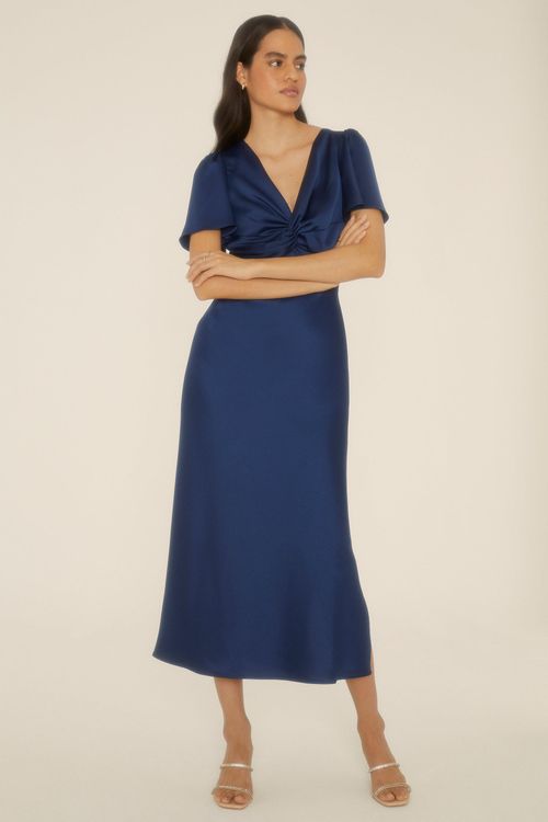 Oasis twist front midi dress