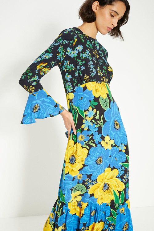 Patch Print Bold Floral Midi...